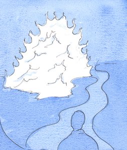 Se me mostró una representación de la Divinidad: una montaña de fuego, cuya cima se movía hacia mí, 2003 de Elizabeth Wang