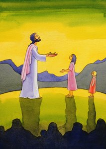 Jesucristo realiza el milagro de los panes y los peces, 2004 de Elizabeth Wang