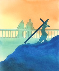 Jesús y María nos miran con ternura mientras seguimos nuestro propio Camino de la Cruz de Elizabeth Wang