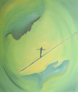 Jesús puede ayudarnos a mantener nuestro equilibrio, cuando estamos a punto de caer en el orgullo o la desesperación, 2000 de Elizabeth Wang
