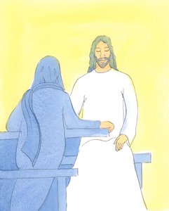 Jesús se sintió renovado y alegre al sentarse con Sus amigos en Betania, en un silencio acogedor de Elizabeth Wang