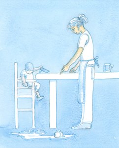 Así como un niño tiene que aprender modales en la mesa y preocupación por los demás, mediante la instrucción y el ejemplo, un cristiano necesita ser enseñado a orar y a hacer genuflexión, y a mostrar reverencia a Dios de Elizabeth Wang