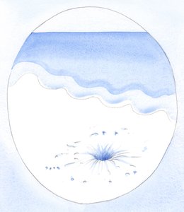 Así como la luz y el aire se vierten en un espacio hueco bajo la arena, la gracia de Dios se vierte en un alma 