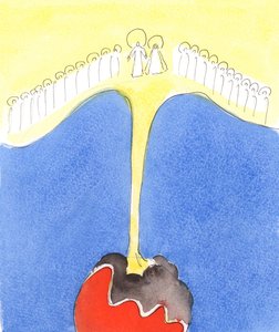Only by the power pouroured down from Heaven to faithful souls, 2004 (acuarela sobre papel) de Elizabeth Wang