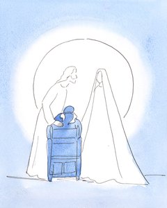 Nuestra Bendita Señora estaba conmigo, con su Hijo, ofreciendo un saludo de Pascua. Ambos estaban encantados por mi alegría al verlos y mi alegría al saber que están felices en el Cielo de Elizabeth Wang