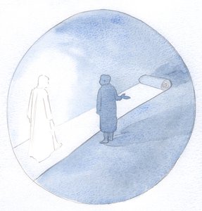 Nuestra vida futura es como una carretera real. Podemos salir a ella, exigiendo atención, o podemos caminar pacientemente detrás de Cristo., 2001 de Elizabeth Wang