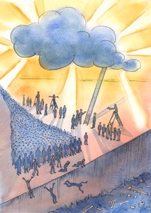 Las personas están avanzando hacia la muerte y quizás el infierno. de Elizabeth Wang