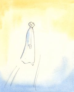 El Papa Juan Pablo II se eleva alto, después de su muerte, avanzando rápidamente hacia el Cielo, tan completa era su unión con Dios, y tan grande su santidad, simplicidad y pureza