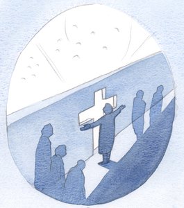 La oración es como una puerta donde hacemos una pausa en la actividad, para conectarnos con la vida del Cielo, 2000 de Elizabeth Wang