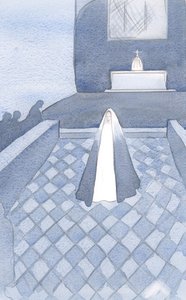 Ella, pura como Cristo, se encontraba entre estos frailes dominicos en Oxford que viven para Su Hijo, atados por sus votos triples, 2000 de Elizabeth Wang