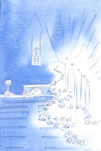 Los Santos Ángeles estaban presentes: y estaban decorando la Iglesia con guirnaldas, mostrando el deleite del Cielo en una ordenación de Elizabeth Wang