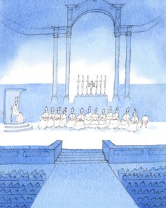 El Señor me dijo que los obispos, reunidos para una celebración especial de aniversario, presentaron un cuadro impresionante del poder episcopal, 2005 (acuarela sobre papel)