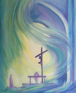 La Misa es como una ventana en el tiempo, a través de la cual estamos presentes en el Sacrificio Salvador de Cristo, mientras María observa de Elizabeth Wang