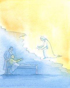 El proceso de morir: Morir es una especie de labor. Cristo espera dar la bienvenida a cada uno de Sus hijos fieles que entrarán al Cielo después de un tiempo en el 
