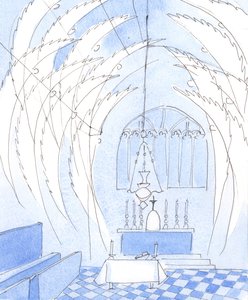 Los ángeles rodean el santuario en la Misa