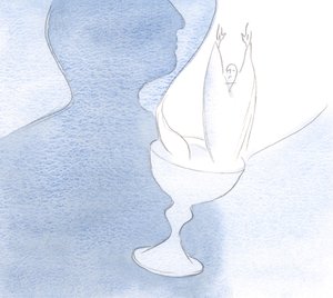 El corazón es como un cáliz, cuando se ofrece al Padre conteniendo a Cristo, la Víctima y Sacrificio sin mancha., 2001 de Elizabeth Wang
