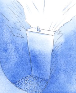 El muro del pecado, que nos separa de Dios, solo es escalado por Cristo, quien está con Su madre. Solo Él puede ayudarnos a alcanzar la Gloria del Cielo, 2002 de Elizabeth Wang