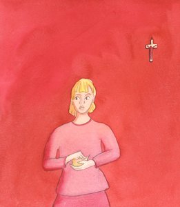Hacemos bien en hacer penitencia por nuestros pecados, especialmente en el tiempo de Cuaresma, 2005 (acuarela sobre papel) de Elizabeth Wang