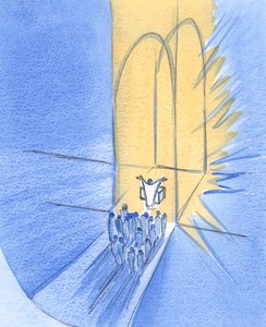 Nosotros que estamos ante el altar hemos sido reunidos aquí por Dios mismo. Vivimos en Su gloriosa amistad, Cristo en medio de nosotros