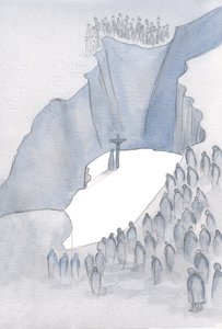 Qué abismo se abre ante nosotros en la Misa, cuando somos parte del Único Sacrificio por el pecado, unidos a esa época pasada cuando Cristo en la Cruz nos salvó., 2001 de Elizabeth Wang