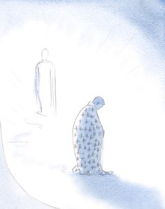 Cuando un alma renuncia a sus ambiciones personales, por amor a Cristo, Cristo le da la túnica que llevará mientras camina hacia el Padre. de Elizabeth Wang