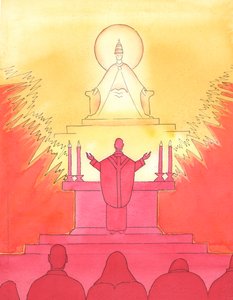 Cuando el sacerdote y el pueblo miran todos en la misma dirección en la Misa, todos miran juntos, hacia el Padre, para alabarlo a través de Cristo de Elizabeth Wang