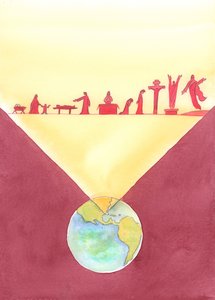 Dondequiera que se celebre la Misa, los presentes están presentes en toda la obra redentora de Cristo, lograda durante Su vida en la tierra e incluyendo Su muerte en la Cruz de Elizabeth Wang