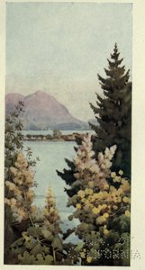 Un jardín, Lago di Como, Ilustración de "Los lagos italianos" de Richard Bagot de Ella Du Cane