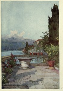 Un jardín en Orta, ilustración de "Los lagos italianos" de Richard Bagot de Ella Du Cane
