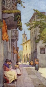 Una calle en Orta (litografía en color) de Ella Du Cane