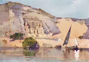 Abu Simbel (litografía en color) de Ella Du Cane
