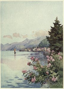 Bellagio desde la Villa Melzi, Lago di Como, Ilustración de 