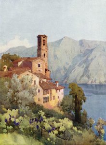 Castagnola, Lago de Lugano (litografía en color) de Ella Du Cane