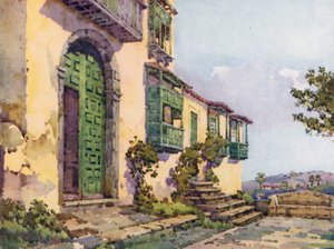 Convento de San Agustín, Icod de los Vinos (litografía en color)