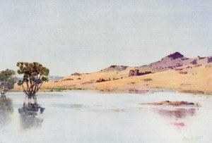 El Sebua, Nubia (litografía en color)