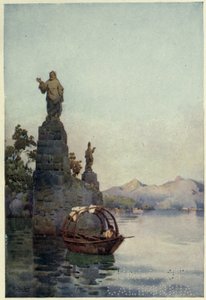Entrada a la Villa Arconati, Lago di Como, Ilustración de "Los lagos italianos" de Richard Bagot de Ella Du Cane