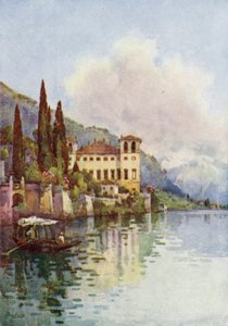 Gravedona, Lago de Como (litografía en color) de Ella Du Cane
