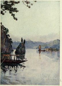 La punta de Bellagio, lago de Como, ilustración de "Los lagos italianos" de Richard Bagot de Ella Du Cane