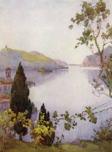 Lago de Iseo (litografía en color) de Ella Du Cane