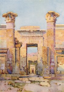 Medinet-Habu (litografía en color) de Ella Du Cane