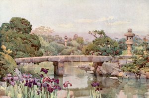 Jardín Satake, Tokio (litografía en color)