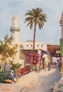 El Bazar, Assuan (litografía en color)