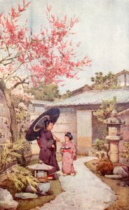 El ciruelo en flor de Kobai (litografía en color) de Ella Du Cane