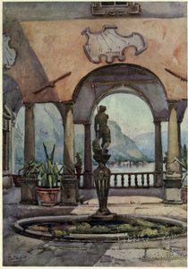 La Logia, Villa Pliniana, Lago di Como, Ilustración de "Los lagos italianos" de Richard Bagot