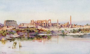 El templo de Karnak (litografía en color) de Ella Du Cane