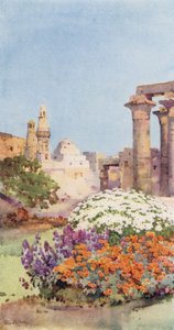 El templo de Luxor (litografía en color)