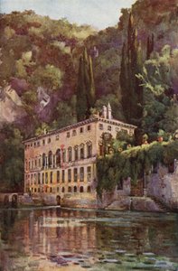 Villa Pliniana, Lago de Como (litografía en color)