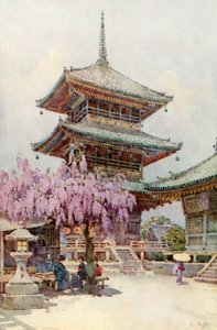 Wistaria, Kyomidzu (litografía en color) de Ella Du Cane