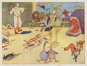 Arca de Noé: Confusión (litografía en color) de Elmer Boyd Smith