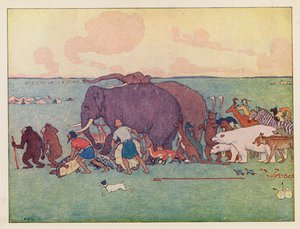 Arca de Noé: La procesión (litografía en color) de Elmer Boyd Smith